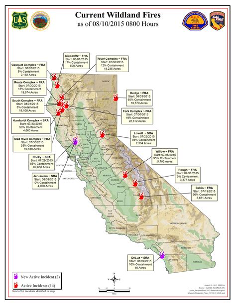 California fire map today. Fire location search. Use the search bar to type in your location, or zoom and scroll to explore the CA wildfire map. Wildfire incident updates. Active fire incidents will be displayed with a fire icon and the name of the fire. 